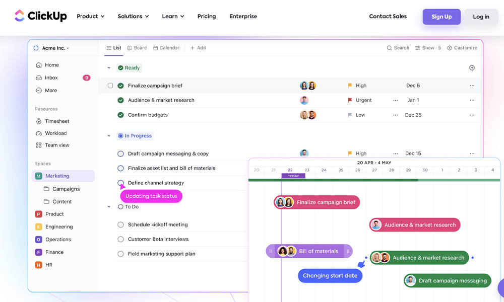 مقایسه مای راهبرد و کلیک آپ: معرفی نرم ‌افزار click up